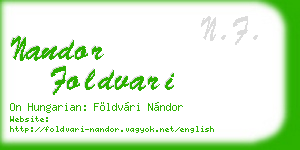 nandor foldvari business card