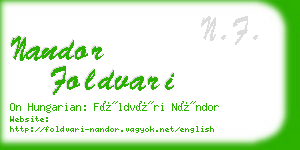 nandor foldvari business card